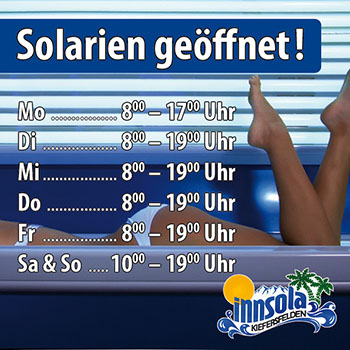 INNSOLA Solarien Oeffnungszeiten ab 1 5 2026
