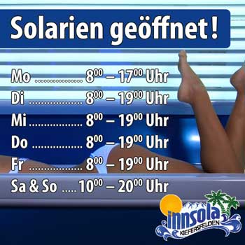 INNSOLA Solarien Oeffnungszeiten ab 1 10 2026